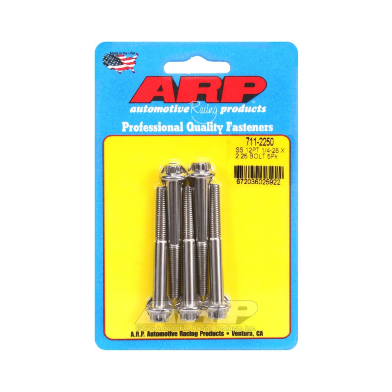 Set de șuruburi și piulițe universale ARP 1/4-28 – Oțel inoxidabil, 12 bucăți x 5 - ARP-711-2250 - 711-2250 - 3666618197258